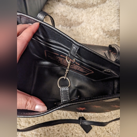 COACH STAR CANYON PRINT COATED CANVAS LARGE CITY Stars TOTE (Black & Brown) - Picture 3 of 8